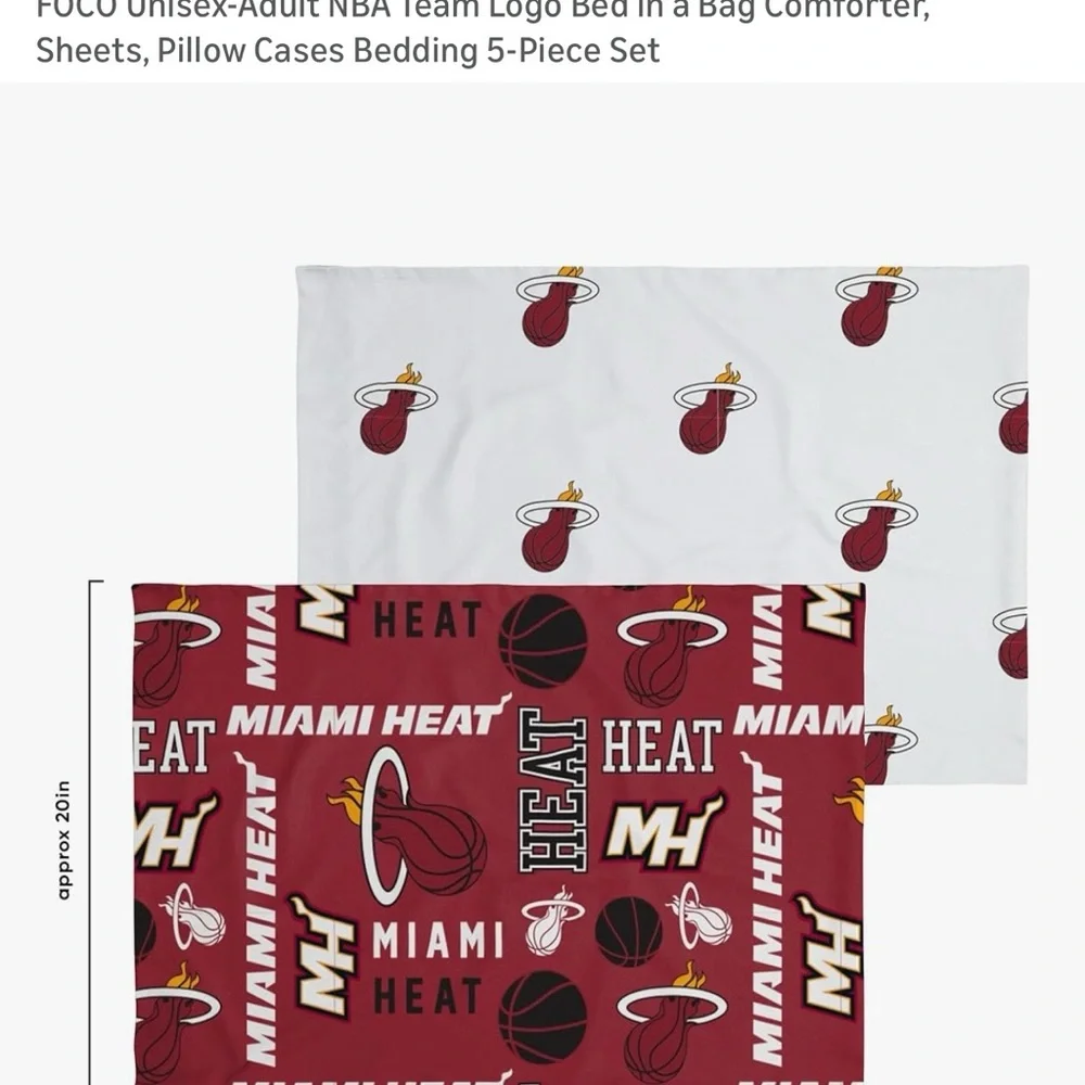 NFL Miami Heat Comforter Set - Maroon & White